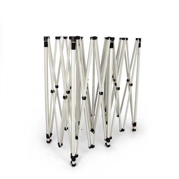 Stable, foldable scissor gate system made of steel: setup in seconds