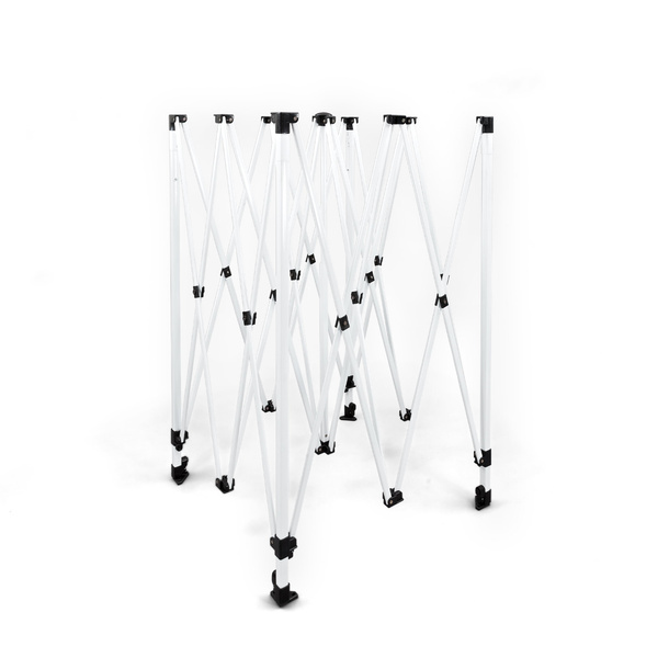 Stable, foldable scissor gate system made of steel: setup in seconds