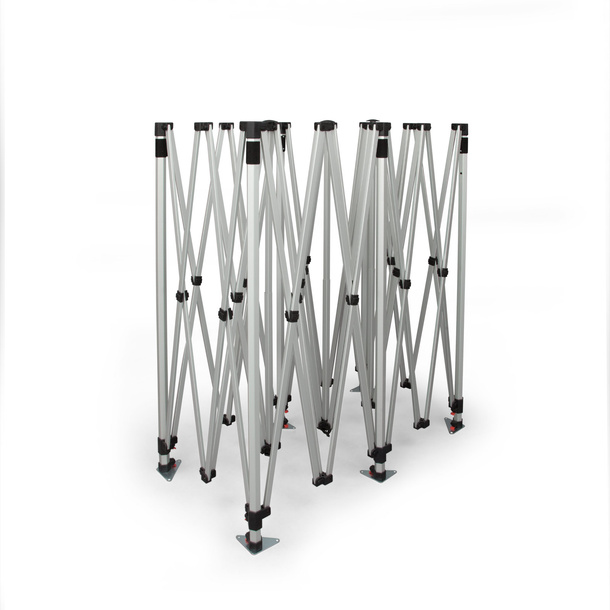 Stable, foldable scissor gate system made of aluminum, setup in seconds