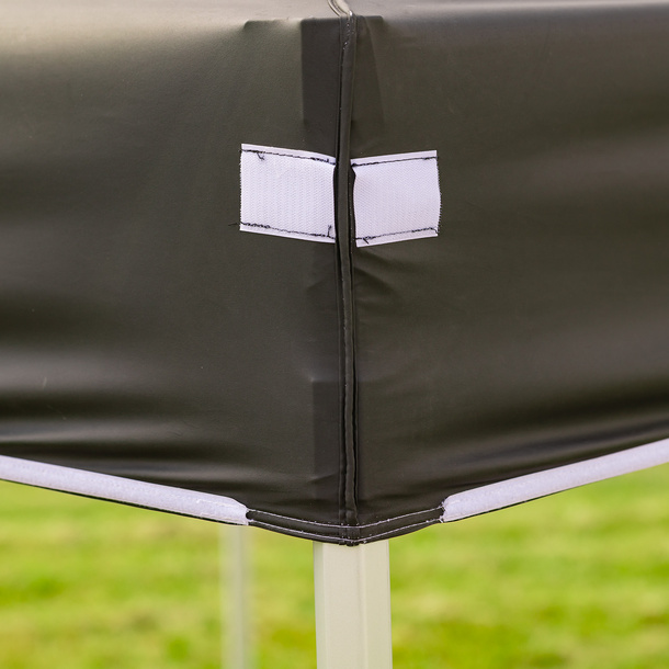 Tent canopy details – exterior: Velcro strip for attaching a tent roof
