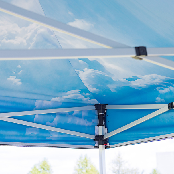 Interior view of the tent canopy