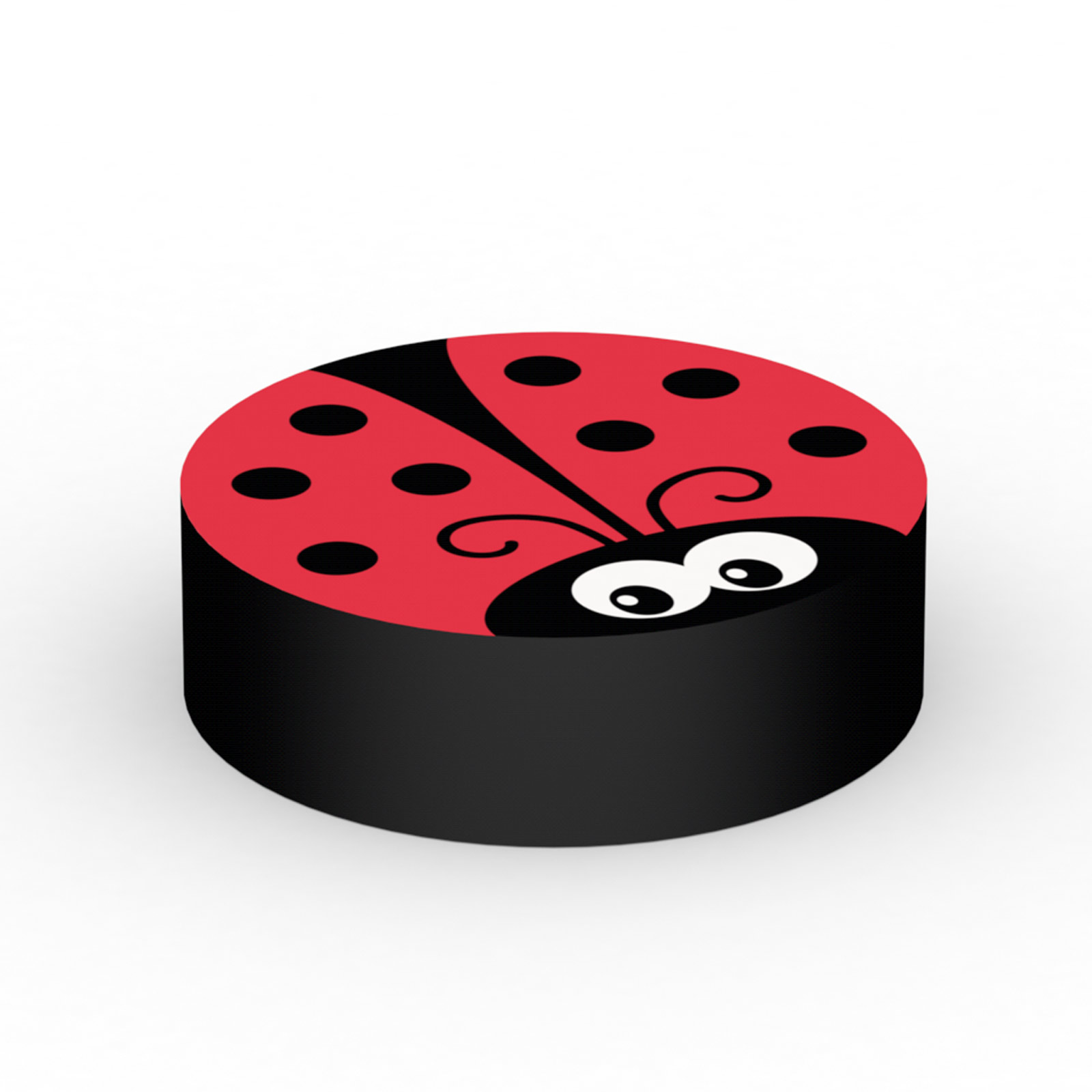 Round seat cushion as ladybug