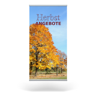 Stoffbanner, Metallbeleistung silber, 40 x 80 cm - Herbst