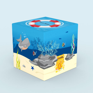Sitzwürfel, 45 x 45 x 45 cm - Unterwasserwelt
