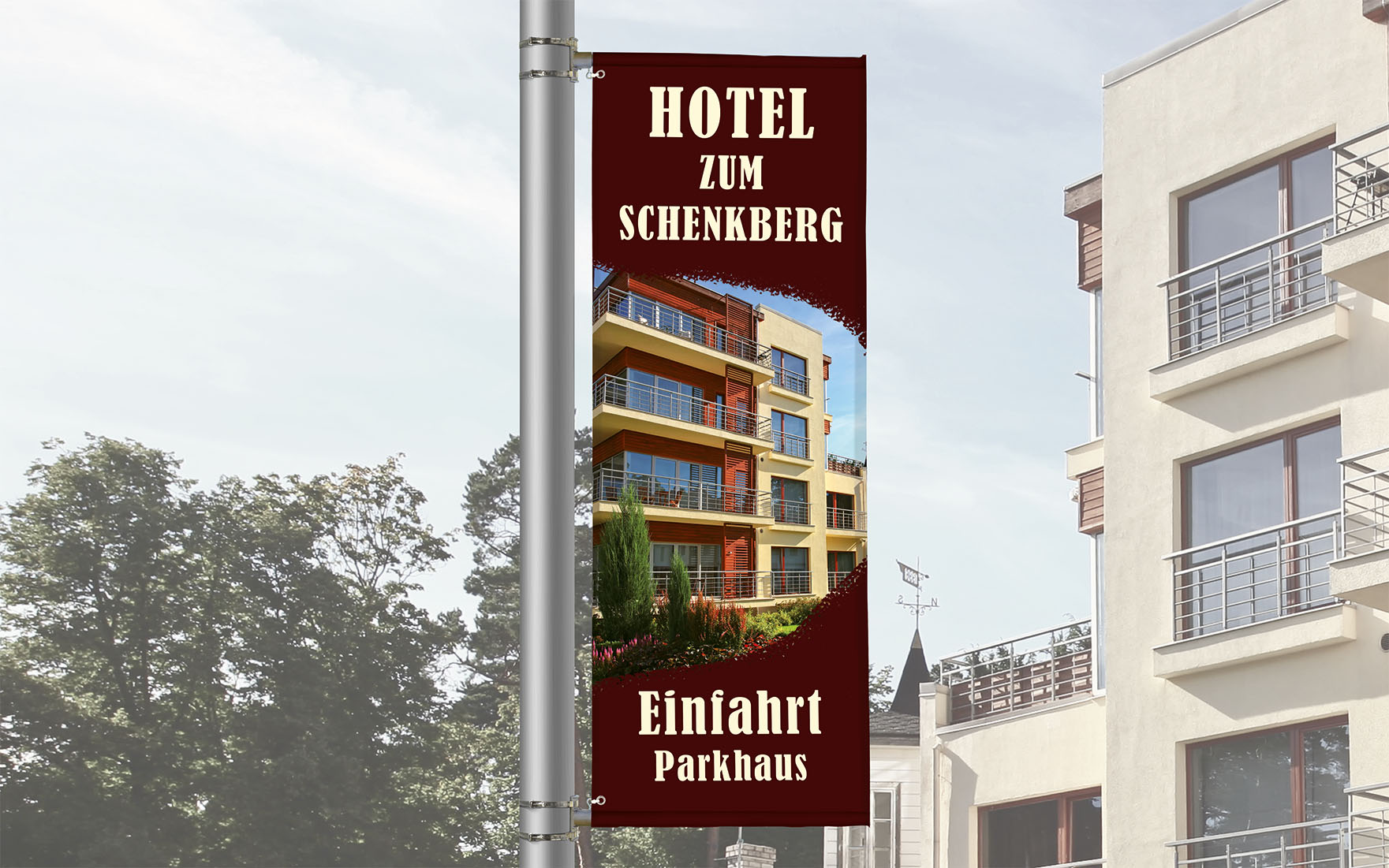 Street Banner, Hotel Entrance