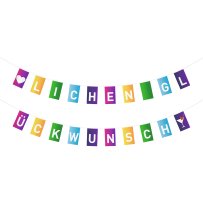 Flag string with lettering Congratulations