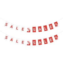 Flag string with lettering Sale Percentages