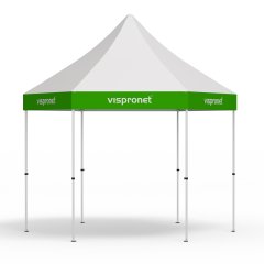 Folding gazebo Select Hexagon 4 m, roof valance printed, without side walls