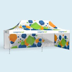 Folding tent Premium 4x8 m, 2 tent walls