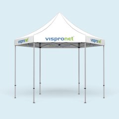 Folding pavilion Select Hexagon 4 m, roof valance printed, without tent walls