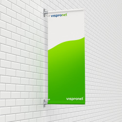 Street banner with wall mount