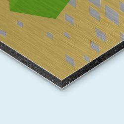 Aluminium composite panels gold, brushed surface