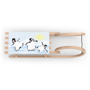 Hörner sled single-seater landscape format, Penguins motif