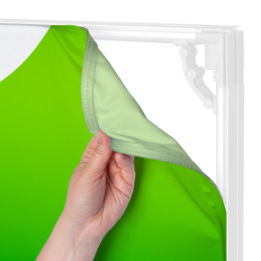 Replacement print for keder frame and display flex