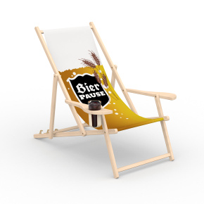 Deck chair without armrests, motif Beer break