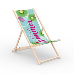 Deck chair without armrests, motif Hello Summer