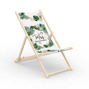 Deck chair without armrests, motif Mrs.