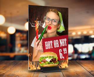 Clamp stand with promotional advertising