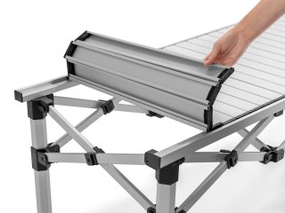 rollable tabletop on aluminum folding table