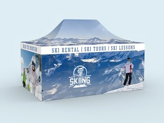 Folding gazebo 4x6 m in use