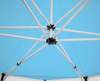 Roof adjustment on the hexagon tent