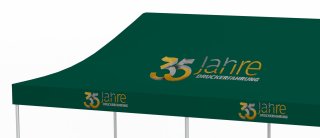 colored pop-up canopy with print