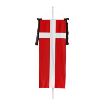 Denmark banner with mourning ribbon