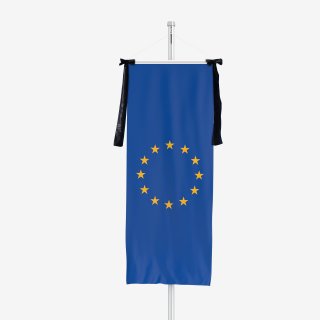 Banner Europe with mourning ribbon