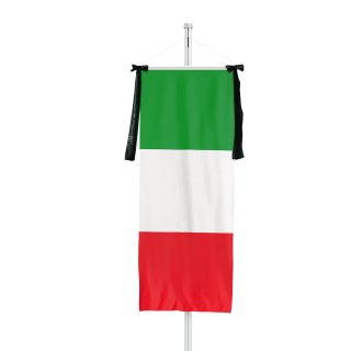 Italian banner with mourning ribbon