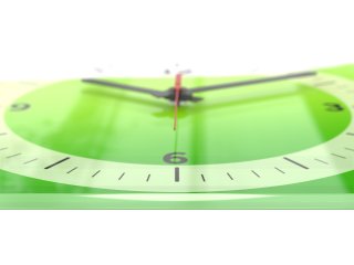 Photo wall clock made of acrylic glass with a glossy depth effect