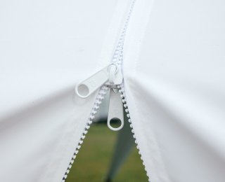 Attach tent walls with zipper