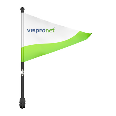 Custom-printed bicycle flag in pennant shape