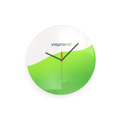 Round photo clock, with print