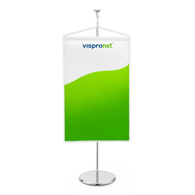 Printed table banner with straight bottom edge