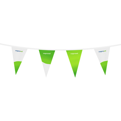 Bunting with pennants with alternating designs