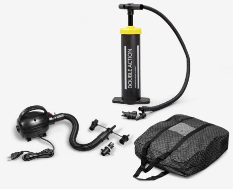 Pumps and carry bag for inflatable furniture