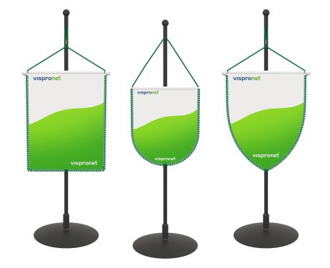 Car banner on black table banner stand