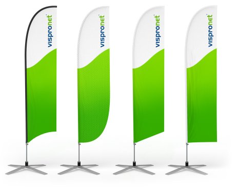 Print beach flags – Bowflag® in flowing shapes