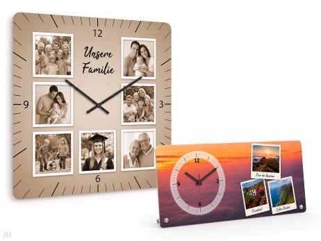 Photo clock with multiple photos as a collage