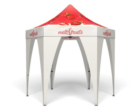 Hexagon tent with individual print
