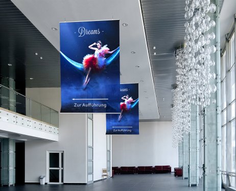 Fabric banner ballet performance