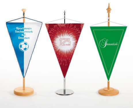 Table pennants for companies and clubs