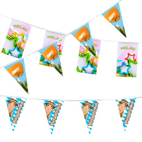 Pennant strings in event advertising