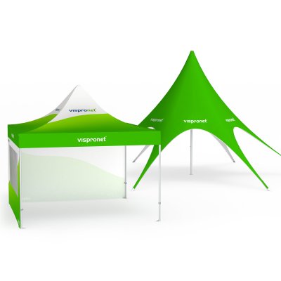 Printed tents and pavilions