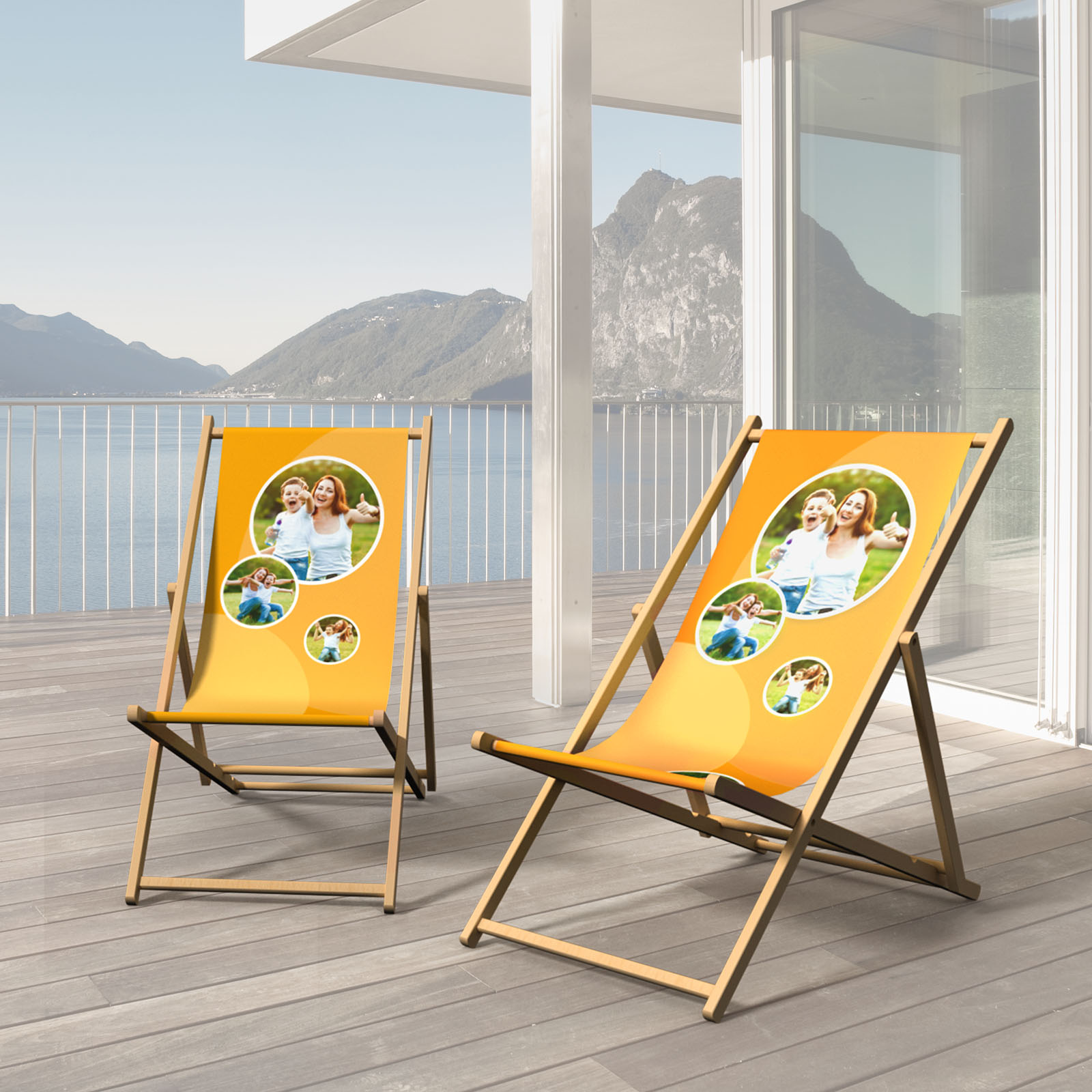 Wooden deck chair