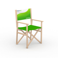 Wooden director's chairs with backrest printed on one side 