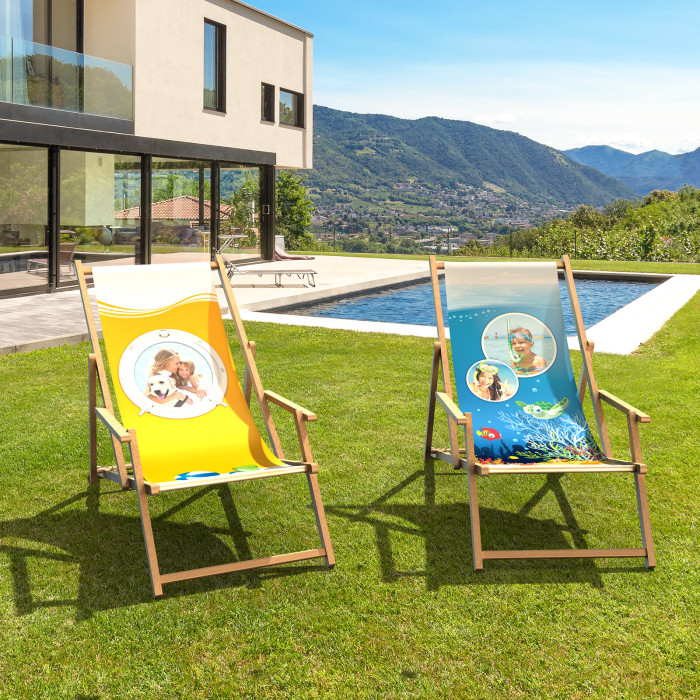 Wooden Deck Chairs with Armrest