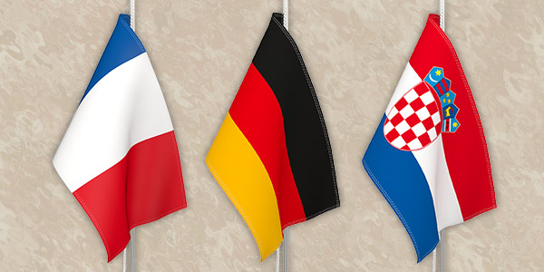 National flags in various versions