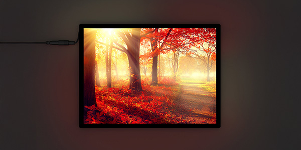 LED poster frame with autumn motif