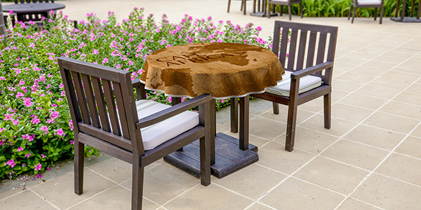 Tablecloth in a café